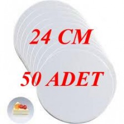 BEYAZ YUVARLAK PASTA MENDİL 24 CM 50 ADET