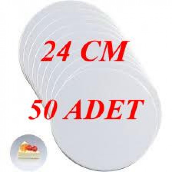 BEYAZ YUVARLAK PASTA MENDİL 24 CM 50 ADET