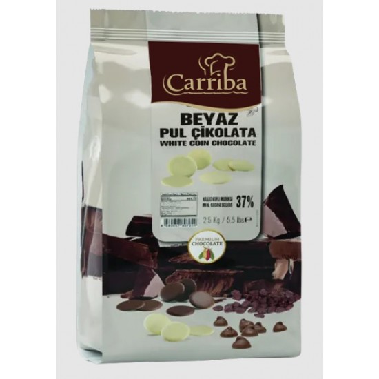 CARRİBA BEYAZ PUL ÇİKOLATA 2.5 KG CARRİBA BEYAZ PUL ÇİKOLATA 2.5 KG