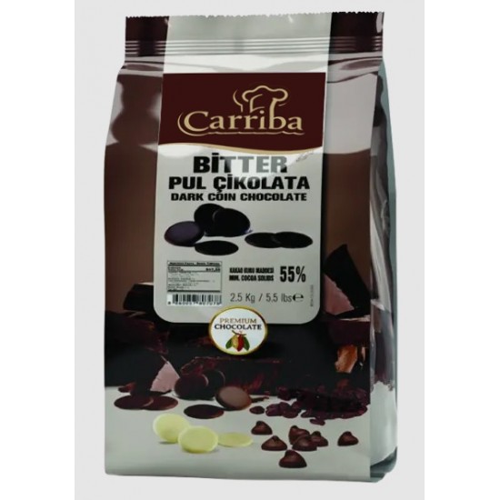 CARRİBA BİTTER PUL ÇİKOLATA 2.5 KG CARRİBA BİTTER PUL ÇİKOLATA 2.5 KG