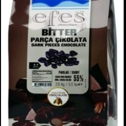 EFES EXTRA BİTTER PARÇA ÇİKOLATA 4-7 MM PARLAK 2.5 KG