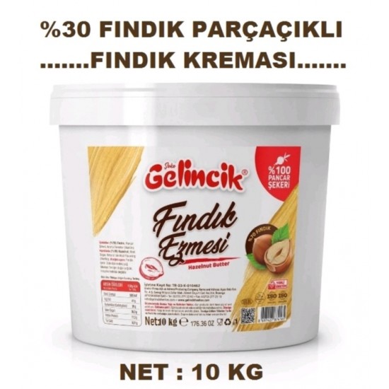 GELİNCİK EXTRA PARÇACIKLI FINDIK KREMASI 10 KG