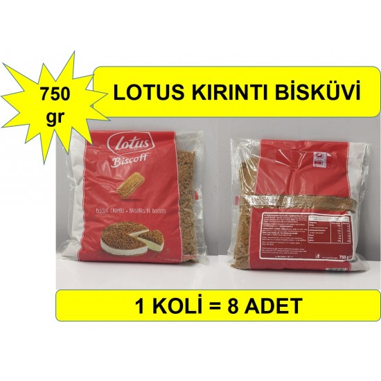 LOTUS BİSCOFF CRUMBLE KIRINTI BİSKÜVİ 750 GR*8 ADET LOTUS BİSCOFF CRUMBLE KIRINTI BİSKÜVİ 750 GR*8 ADET